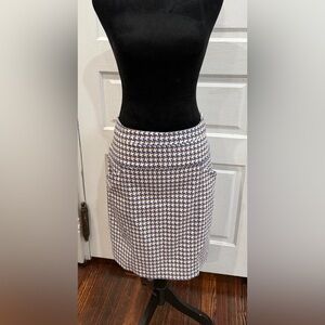 J McLaughlin Houndstooth A Line Front Pocket Midi Skirt Sz 6 Rn16859 Classic